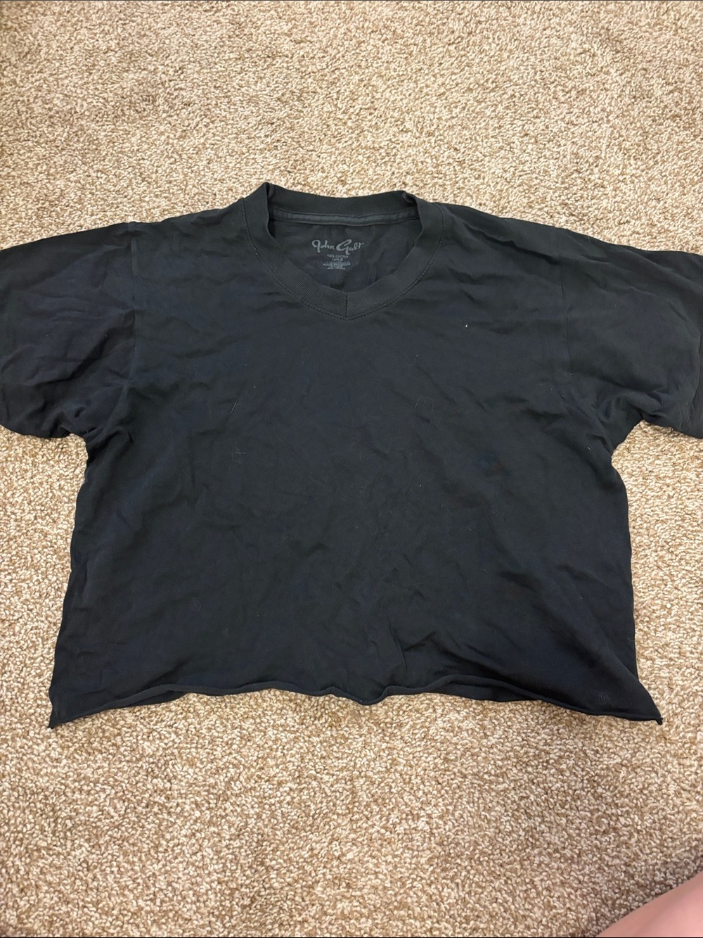 Black V-Neck Short Sleeve Tee
